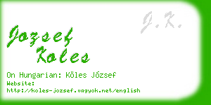 jozsef koles business card
